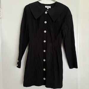 & Other Stories Black Button Up Dress